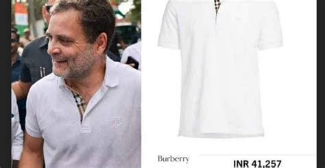 rahul gandhi burberry tshirt|burberry t shirt price 41000.